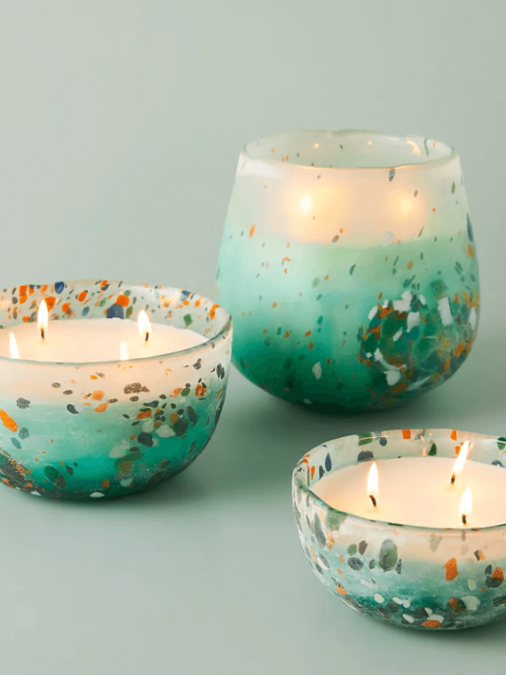 Green Glass Candle