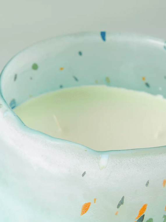 Green Glass Candle