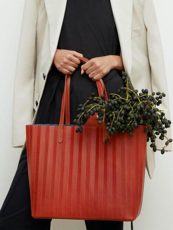 Debossed Leather Tote