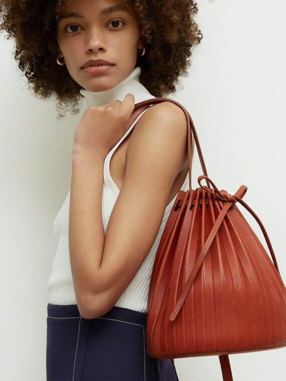 Pleated Bucket Bag